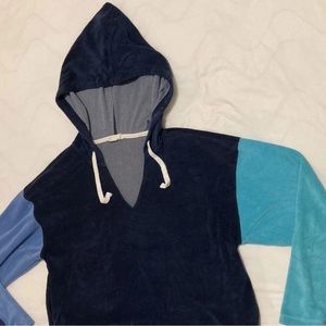 Electric and rose terrycloth color block hacienda hoodie